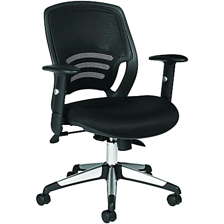 Offices to Go Black Low Back Mesh Back Tilter Conference Chair