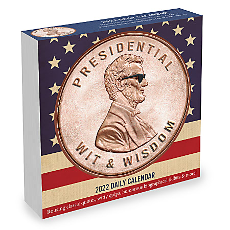 TF Publishing Humor Daily Desk Calendar, 5-1/4" x 5-1/4", Presidential Wit, January To December 2022