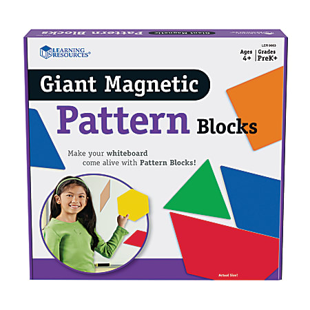 Learning Resources® Giant Magnetic Pattern Blocks, Grades Pre-K - 9, Pack Of 47