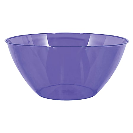 Amscan 2-Quart Plastic Bowls, 3-3/4" x 8-1/2", New Purple, Set Of 8 Bowls