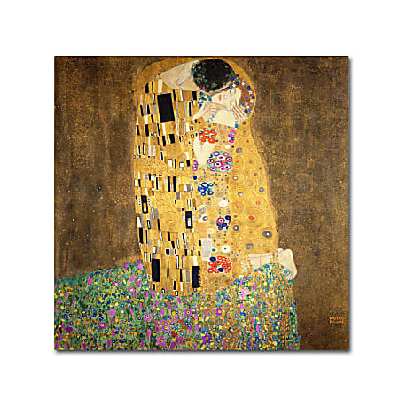 Trademark Global The Kiss 1907-08 Gallery-Wrapped Canvas Print By Gustav Klimt, 35"H x 35"W
