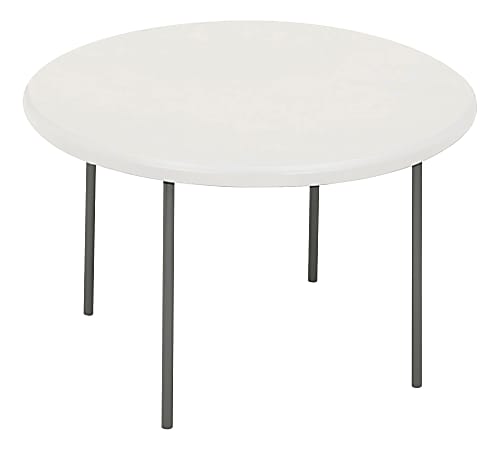Iceberg IndestrucTable TOO Folding Table - Round Top - Four Leg Base - 4 Legs - 2" Table Top Thickness x 78" Table Top Diameter - Platinum, Powder Coated - High-density Polyethylene (HDPE), Steel