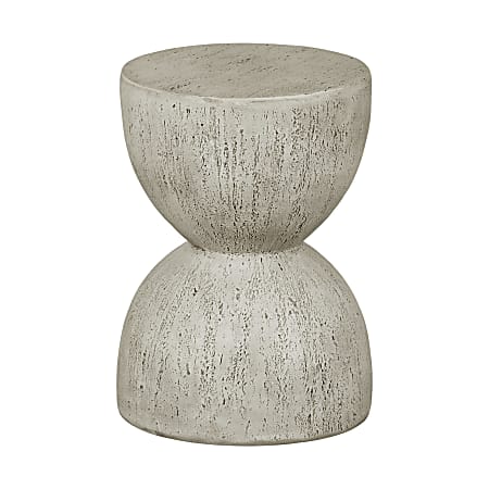 South Shore Amalfi Hourglass Outdoor Furniture Side Table, 16-1/2”H x 11-3/4”W x 11-3/4”D, Cream
