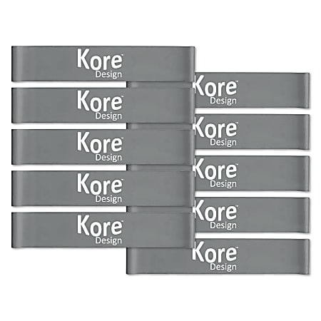 Kore Design™ Fidget Kick Bands, Latex, 2" x 16", Gray, Pack Of 10 Bands