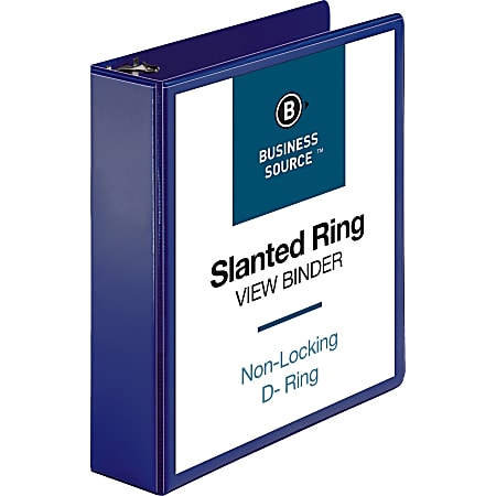 Business Source D-Ring View Binder, 2" Ring, 8 1/2" x 11", Navy