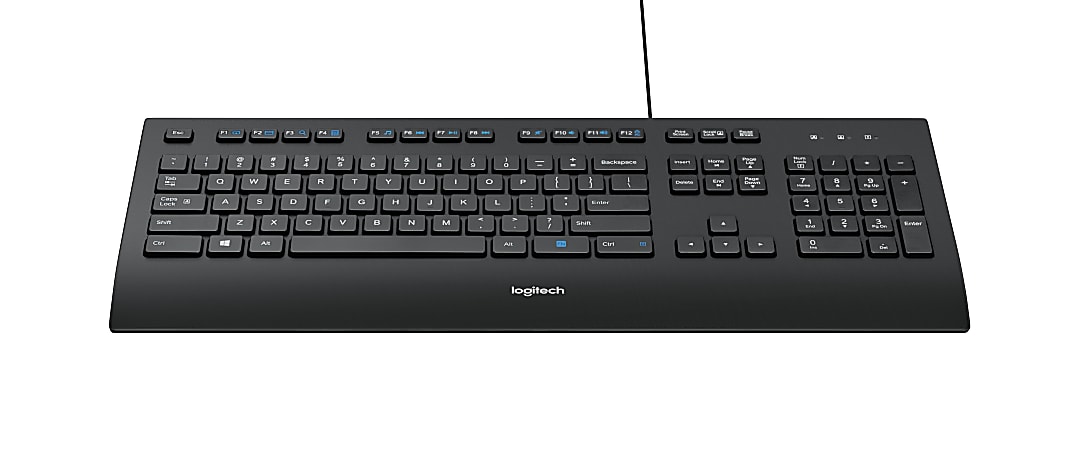 Logitech® Corded Keyboard, Black, K280E