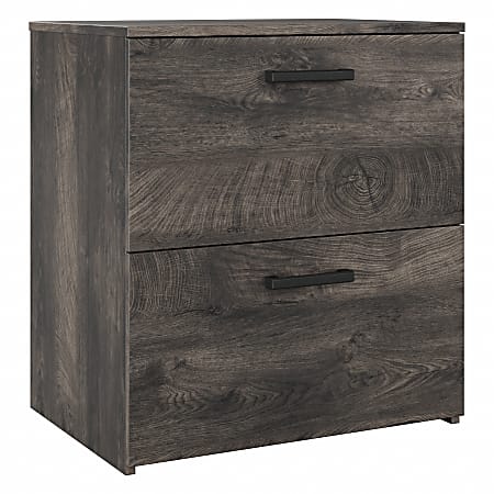 kathy ireland® Home by Bush Furniture City Park 27-1/4"W x 19-4/7"D Lateral 2-Drawer File Cabinet, Dark Gray Hickory, Standard Delivery