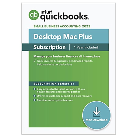 QuickBooks Desktop Mac Plus 2022, For Apple® Mac®, Download