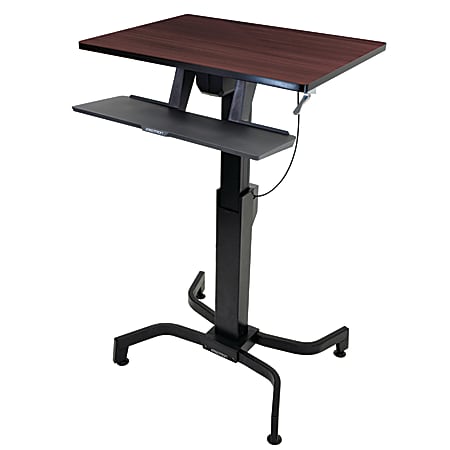 Ergotron WorkFit-PD Sit-Stand Desk, Walnut/Black
