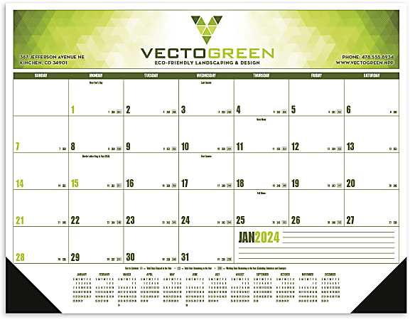 Multicolor Desk Pad Calendar, 17" x 22",