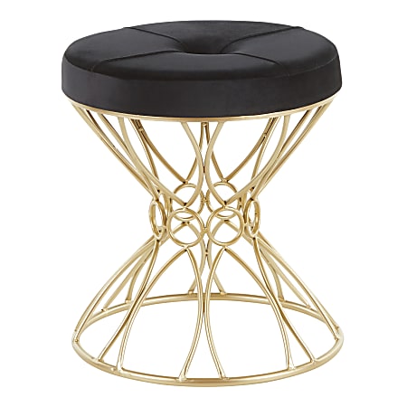 LumiSource Jasmine Vanity Stool, Gold/Black