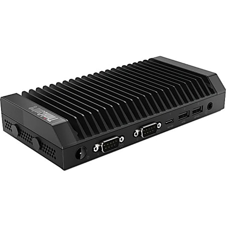Lenovo ThinkCentre M75n 11GW000BUS Desktop Computer - AMD 3050e Dual-core (2 Core) 1.40 GHz - 4 GB RAM DDR4 SDRAM - 256 GB SSD - Nano - Black - Windows 10 Pro 64-bit - AMD Radeon Graphics DDR4 SDRAM - English (US) Keyboard - IEEE 802.11ac - 65 W