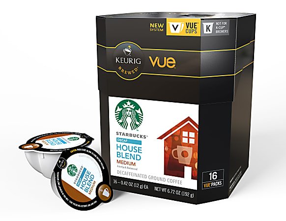 Starbucks® House Blend Decaffeinated Coffee Vue™ Packs, .4 Oz., Box Of 16