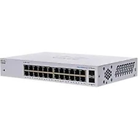Cisco 110 CBS110-24T Ethernet Switch - 24 Ports - 2 Layer Supported - Modular - 2 SFP Slots - 16.34 W Power Consumption - Twisted Pair, Optical Fiber - Desktop, Wall Mountable, Rack-mountable - Lifetime Limited Warranty