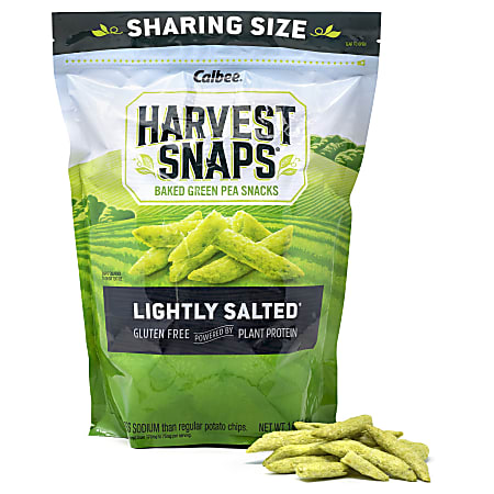 harvest snaps original lightly salted green pea snack crisps
