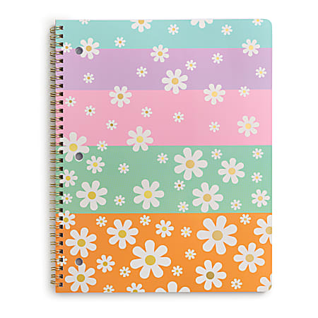 Eccolo CompBook, 8-1/2” x 11-3/4", 1 Subject, College Rule, 80 Sheets, Float Daisies