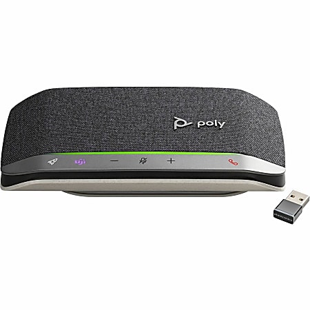 Poly Sync 20+ Speakerphone  Wired/Wireless Bluetooth  Microsoft Teams  3 x Bi directional Microphone(s)  40 mm Speaker(s)  Silver, 772C9AA