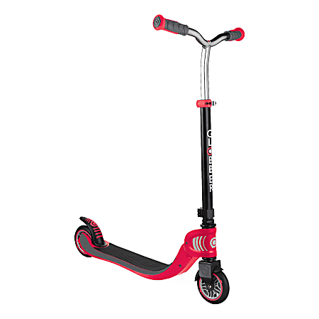 Globber Flow Foldable 125 Scooter, 32-1/4"H x 17-5/16"W x 38-3/16"D, Black/Red