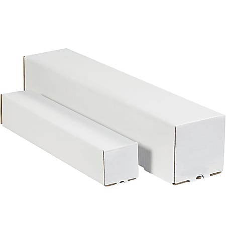 Partners Brand Square Mailing Tubes, 3"H x 3"W x 48"D, White, Pack Of 25