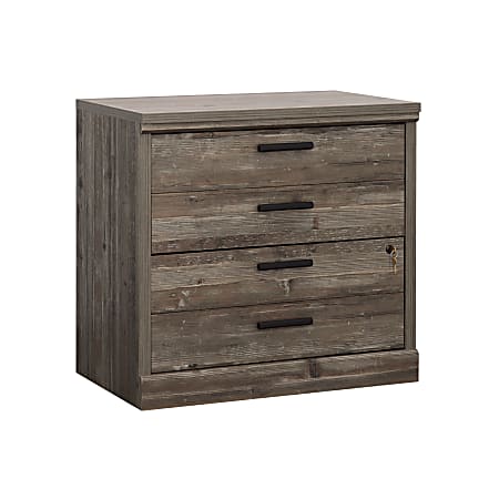 Sauder® Aspen Post 31"W x 19-1/2"D Lateral 2-Drawer Locking File Cabinet, Pebble Pine