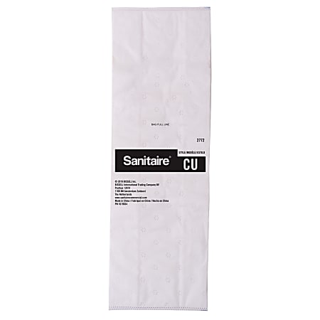 Sanitaire CU Premium Synthetic Vacuum Bags, 7.4-Quart, White, Pack Of 5 Bags