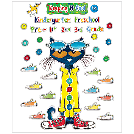 Edupress Pete The Cat Keeping It Cool In Bulletin Board Set, Set Of 65 Pieces