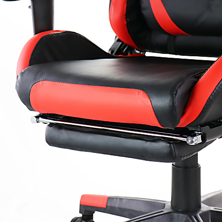 GameFitz Ergonomic Faux Leather Gaming Chair BlackRed Office Depot