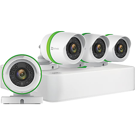 EZVIZ Home 8-Channel Surveillance System With 4 Weather-Resistant Full-HD 1080p Cameras And 1TB Hard Drive, EZVBD2824B1