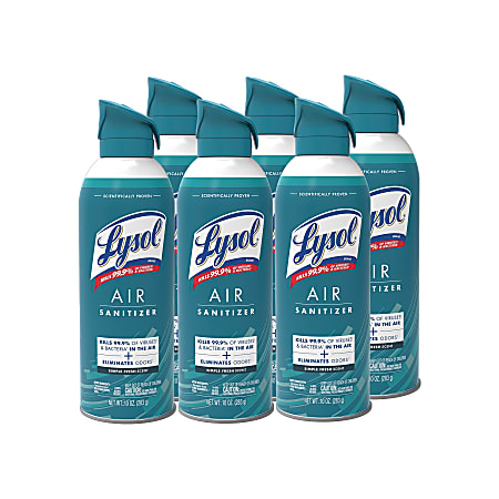 LYSOL® Air Sanitizer Spray - Simple Fresh 10 oz., Case of 6 cans