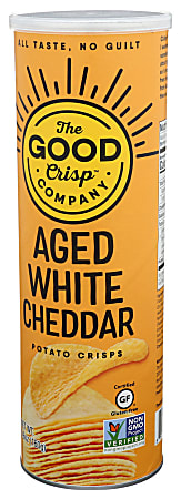 The Good Crisp Company Potato Crisps, Aged White Cheddar, 5.6 Oz, Total Qty 8
