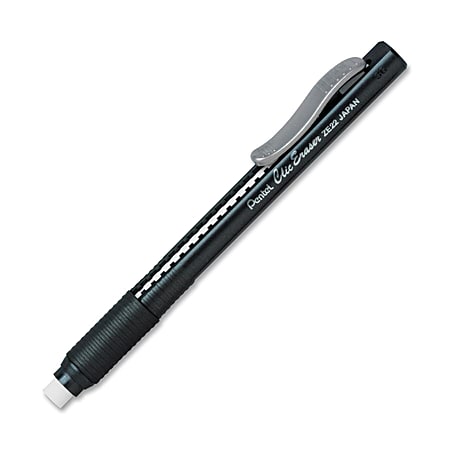 Pentel Rubber Grip Clic Eraser - Black - Black - Pen - Refillable - 12 / Box - Retractable, Latex-free Grip, Ghost Resistant, Pocket Clip Pentel Rubber Grip Clic Eraser - Black - Black - Pen - Refillable - 12 / Box - Retractable, Latex-free Grip, Ghost Resistant, Pocket Clip
