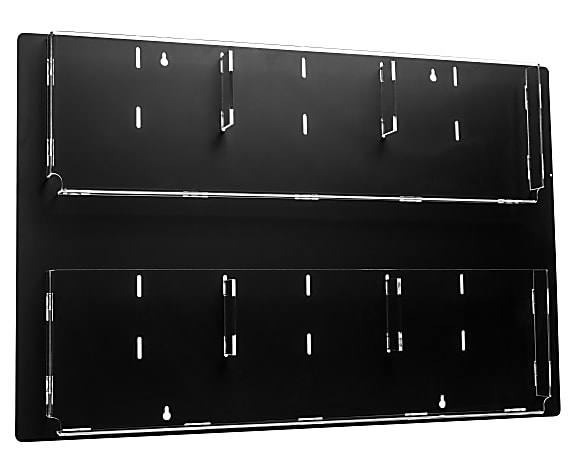 Alpine Adjustable Pockets Hanging Magazine Rack, 23”H x 29”W x 2”D, Black