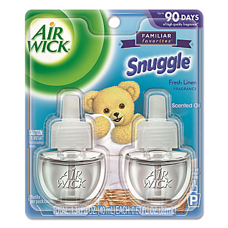 Air Wick Snuggle Scented Oil Warmer Refill 0.67 Oz Fresh Linen 2 Refills  Per Pack Carton Of 3 Packs - Office Depot