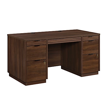Sauder® Palo Alto™ 60"W Commercial Double Pedestal Desk, Spiced Mahogany™