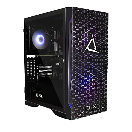 CLX SET TGMSETRTH1669BM Liquid-Cooled Gaming Desktop PC, AMD Ryzen 9, 16GB Memory, 3TB Hard Drive/500GB Solid State Drive, Windows® 10 Home