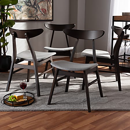 Baxton Studio 10466 Mid Century Modern Dining Chairs Light Gray