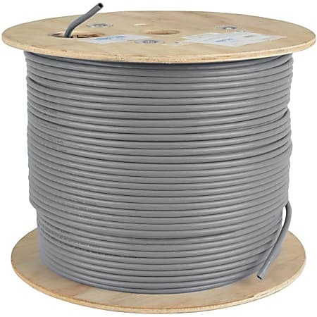 Tripp Lite Cat5e 350 MHz Solid Core Plenum-Rated (UTP) PVC Bulk Ethernet Cable Gray 1000 ft. (304.8 m) - 1000 ft Category 5e Network Cable for Network Device, Router, Patch Panel, Switch - First End: Bare Wire - Second End: Bare Wire - 1 Gbit/s