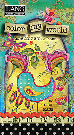 LANG 24-Month Planner, 3 1/2" x 6 3/8", Color My World, January 2016-December 2017