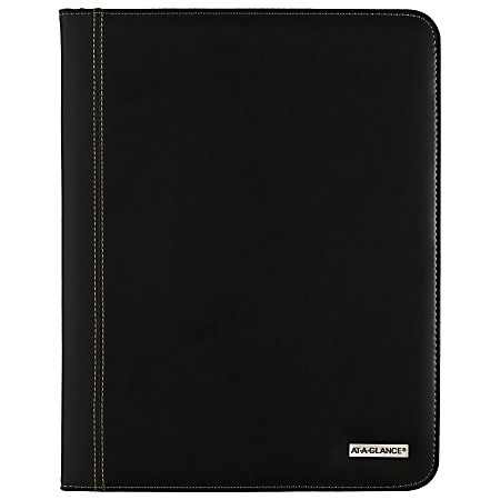 AT-A-GLANCE® 13-Month Executive Monthly Padfolio, 9" x 11", Black, January 2022 To January 2023, 7029005