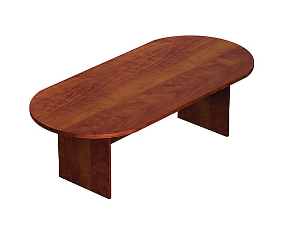 Offices To Go™ Superior Laminate Series Conference Table, Racetrack Top, Slab Base, 29 1/2"H x 96"W x 44"D, American Dark Cherry