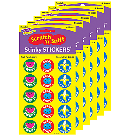 Trend Stinky Stickers, 1", Friendly Fruit/Fruit Punch, 60