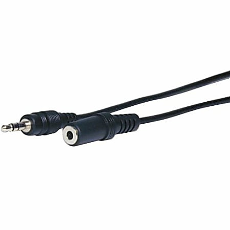 Comprehensive Standard Series 3.5mm Stereo Mini Plug to Jack Audio Cable 10ft - 10 ft Mini-phone Audio Cable for Audio Device - First End: 1 x Mini-phone Male Stereo Audio - Second End: 1 x Mini-phone Female Stereo Audio - 22 AWG - Black