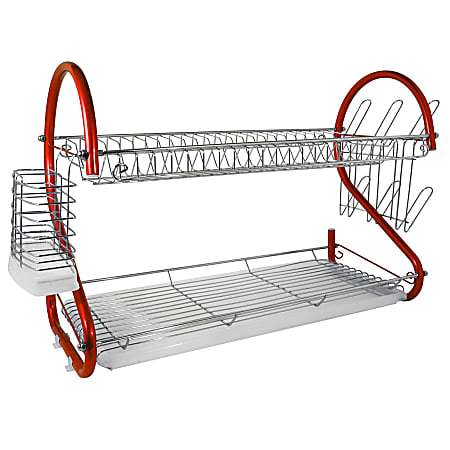 Better Chef DR-225R 2-Tier Dish Rack, 22", Red