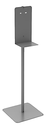 Built Sanitizer Floor Stand, 48" x 14" x 14", Metallic Silver