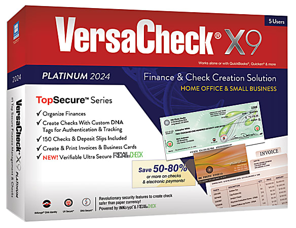 VersaCheck X9 Platinum, 2024, 5 Users, For Windows®, CD/Product Key