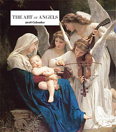 Retrospect Monthly Desk Calendar, 6 1/4" x 5 1/4", FSC® Certified, The Art Of Angels, January To December 2018