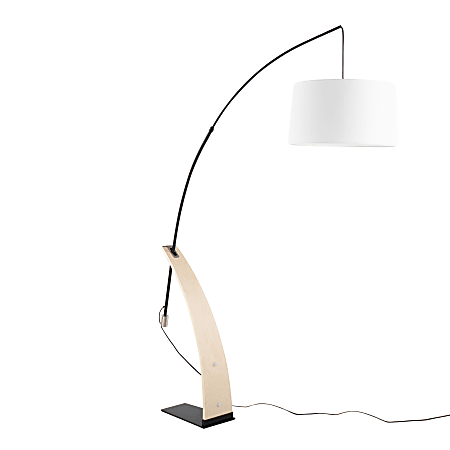 LumiSource Robyn Floor Lamp, 74"H, White/Natural