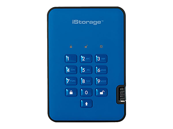 iStorage diskAshur² - SSD - encrypted - 256 GB - external (portable) - USB 3.1 - FIPS 197, 256-bit AES-XTS - ocean blue - TAA Compliant