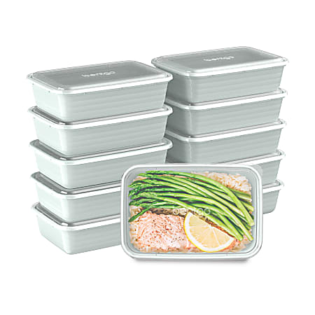 Bentgo Food Prep 3-Compartment Food Storage Containers, Pack of 10
