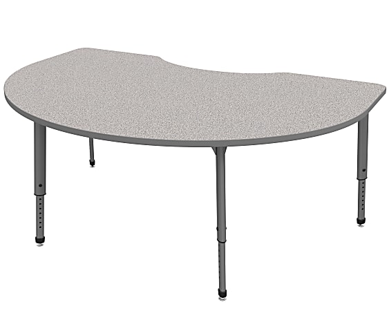 Marco Group Apex™ Series Adjustable Height Kidney Table, 30"H x 72"W x 48"D, Gray Nebula/Gray